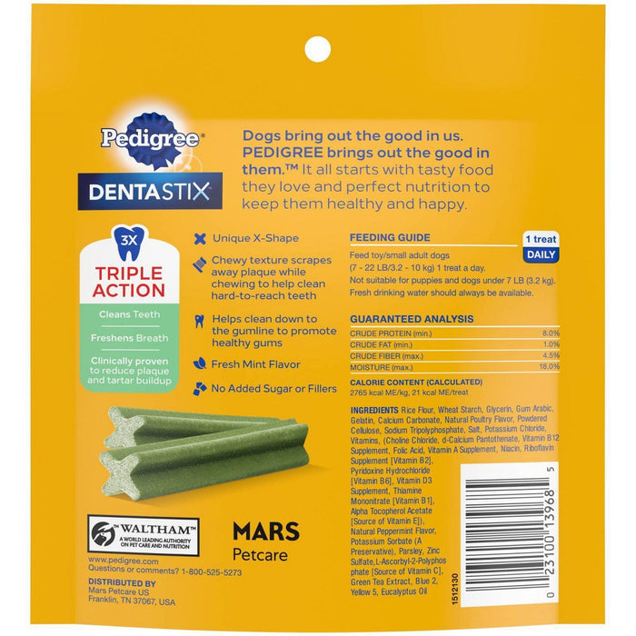 Pedigree DENTASTIX Fresh Adult Dental Peppermint Flavor Dog Treats - 21ct/5.26oz