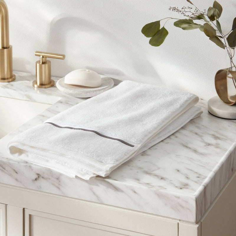 Spa Plush Hand Towel Dark Gray Embroidered - Threshold
