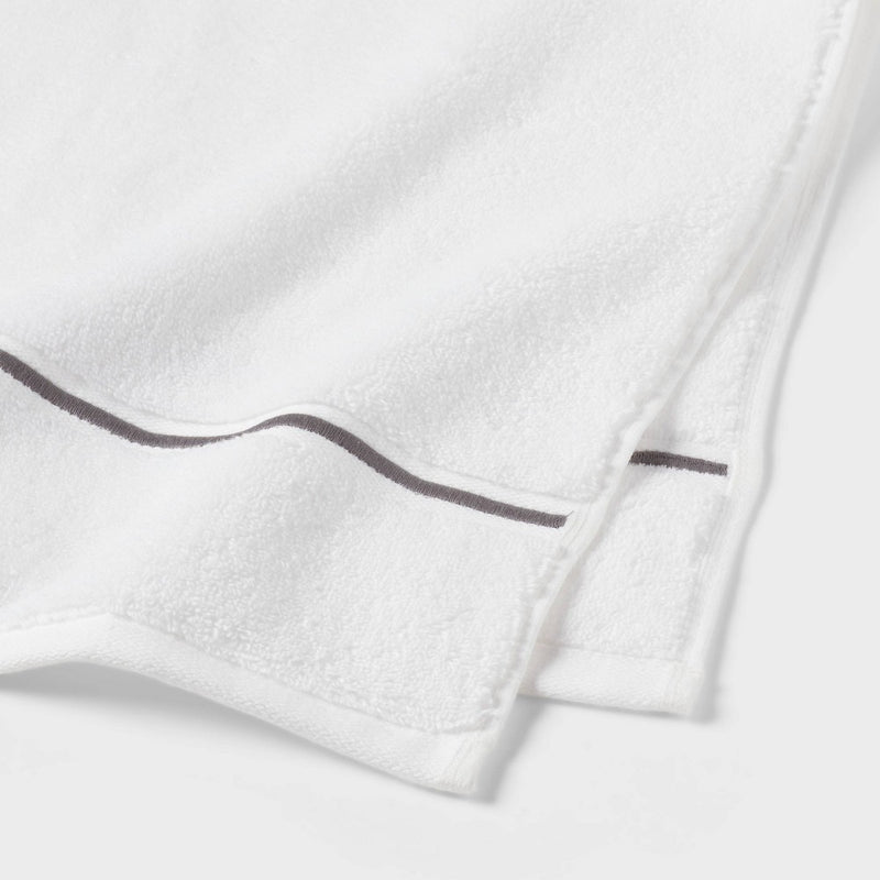 Spa Plush Hand Towel Dark Gray Embroidered - Threshold