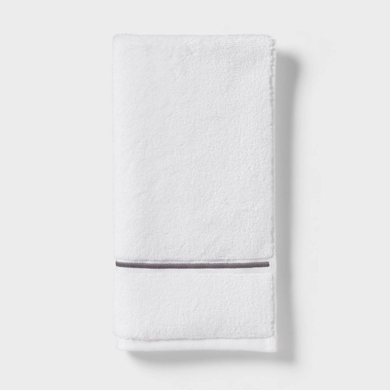 Spa Plush Hand Towel Dark Gray Embroidered - Threshold