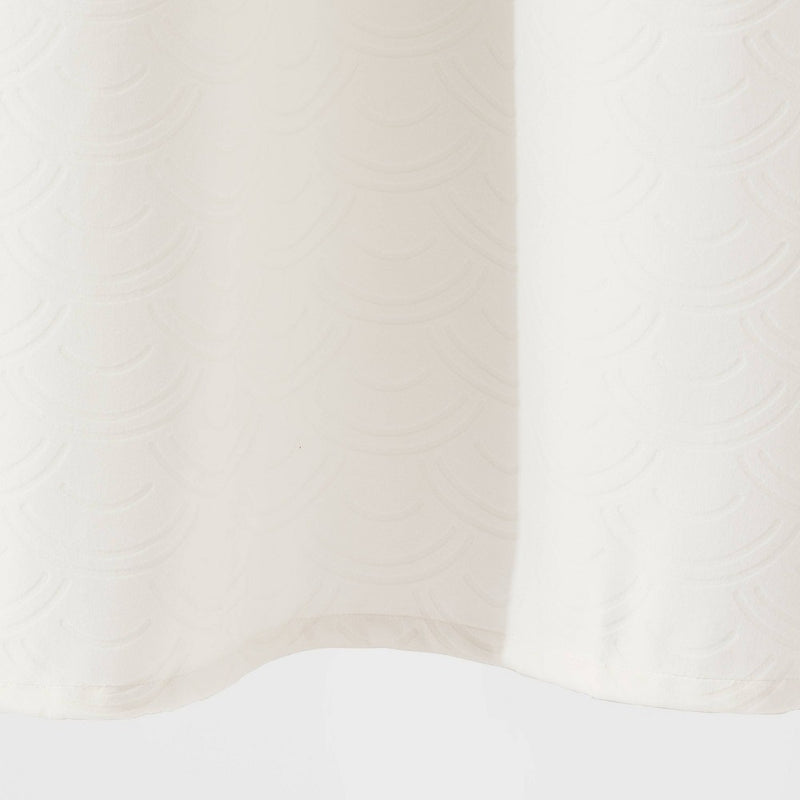 Velvet Scallop Burnout Glam Shower Curtain Ivory - Threshold