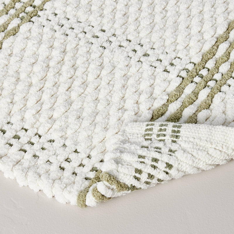20"x32" Open Plaid Bath Rug Green/Cream - Hearth & Hand with Magnolia