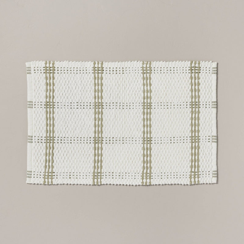 20"x32" Open Plaid Bath Rug Green/Cream - Hearth & Hand with Magnolia