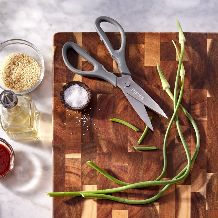 Stainless Steel Kitchen Shears with Soft Grip Dark Gray - Figmint