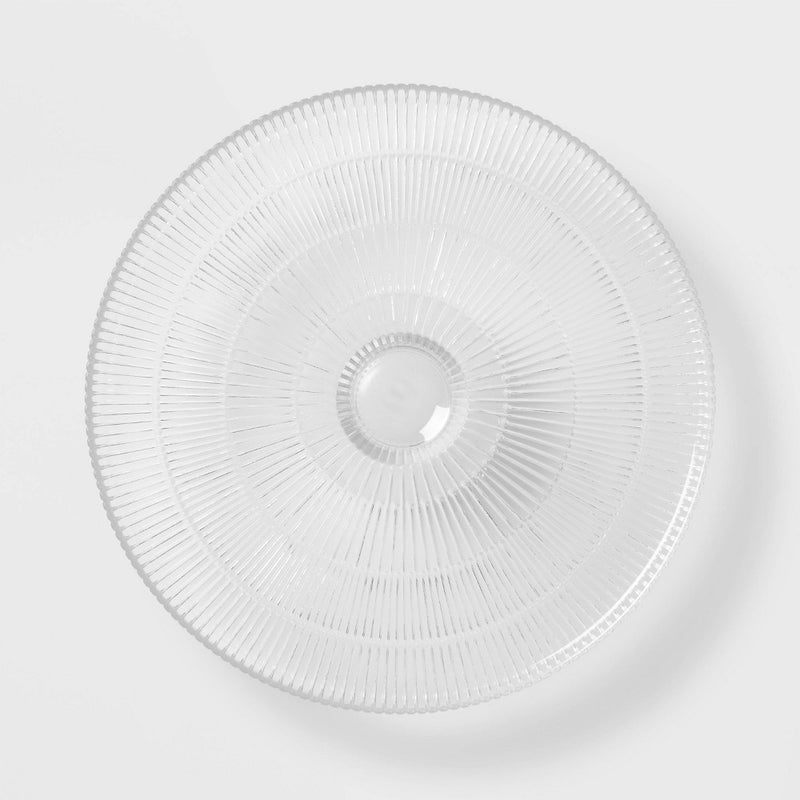 Ribbed Large Glass Cake Stand Clear - Threshold