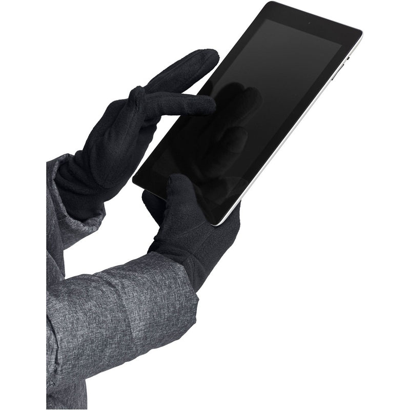 Lands' End Women's EZ Touch Screen Fleece Winter Gloves - Medium - Black