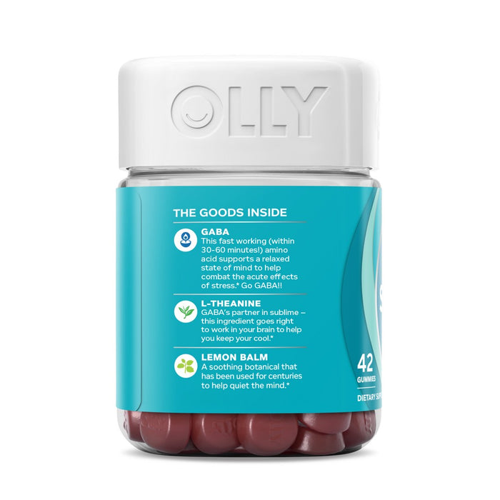 OLLY Goodbye Stress Gummies with GABA, L-Theanine & Lemon Balm - Berry Verbena - 42ct