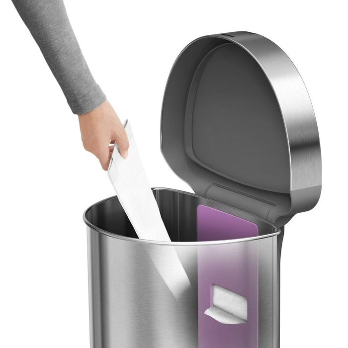 simplehuman 45L Stainless Steel Semi-Round Motion Sensor Can Silver (LOCAL PICKUP ONLY)