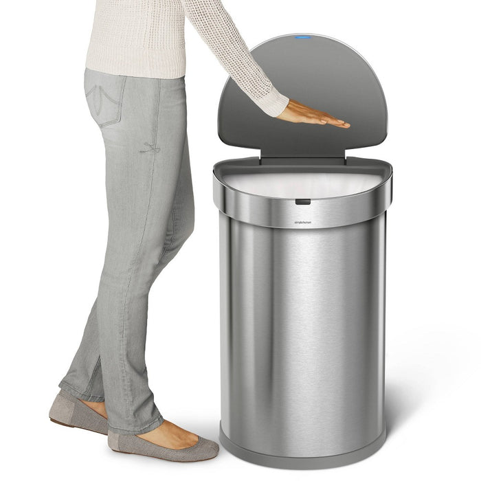 simplehuman 45L Stainless Steel Semi-Round Motion Sensor Can Silver (LOCAL PICKUP ONLY)