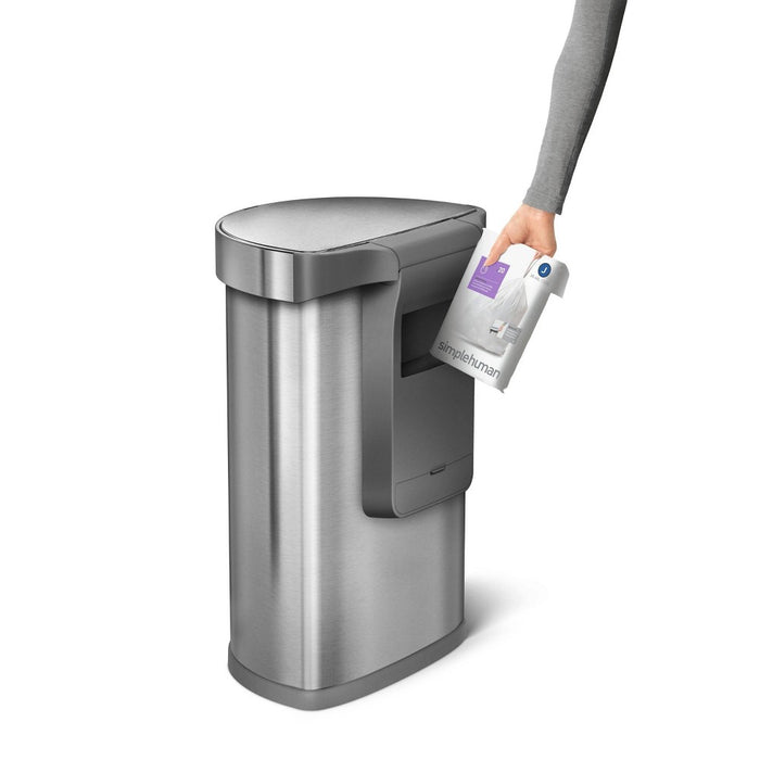 simplehuman 45L Stainless Steel Semi-Round Motion Sensor Can Silver (LOCAL PICKUP ONLY)