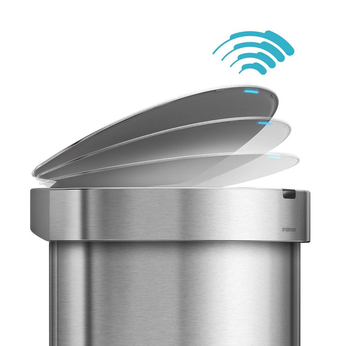 simplehuman 45L Stainless Steel Semi-Round Motion Sensor Can Silver (LOCAL PICKUP ONLY)