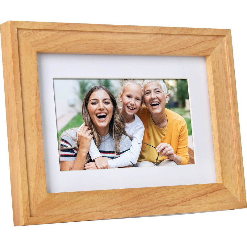 7" Digital Picture Frame with Mat Natural Wood - Polaroid