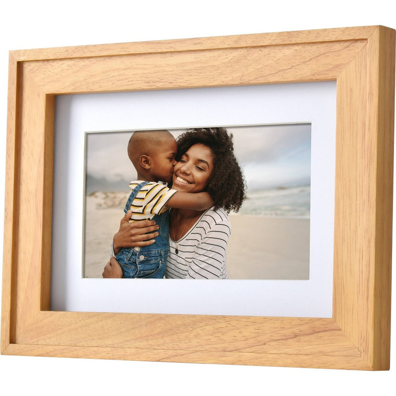 7" Digital Picture Frame with Mat Natural Wood - Polaroid