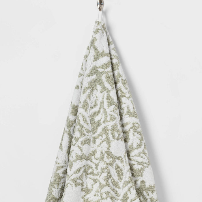Performance Plus Bath Towel Light Green Floral - Threshold