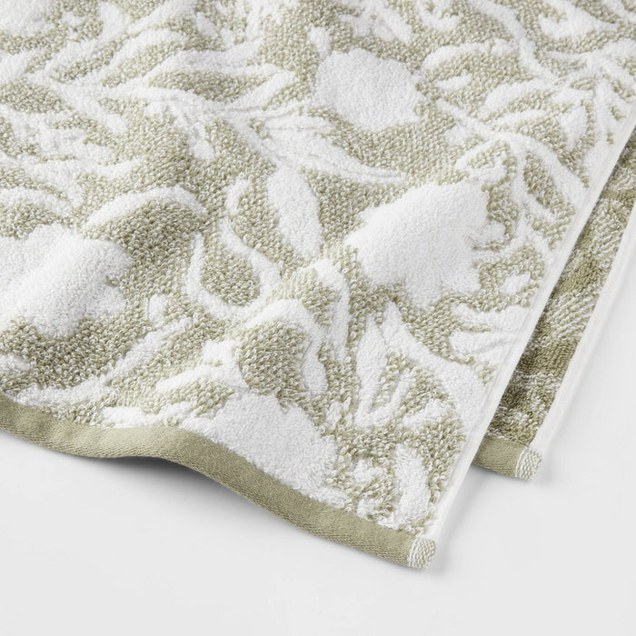 Performance Plus Bath Towel Light Green Floral - Threshold