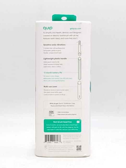 Quip Sonic Vibration Green Electric Toothbrush
