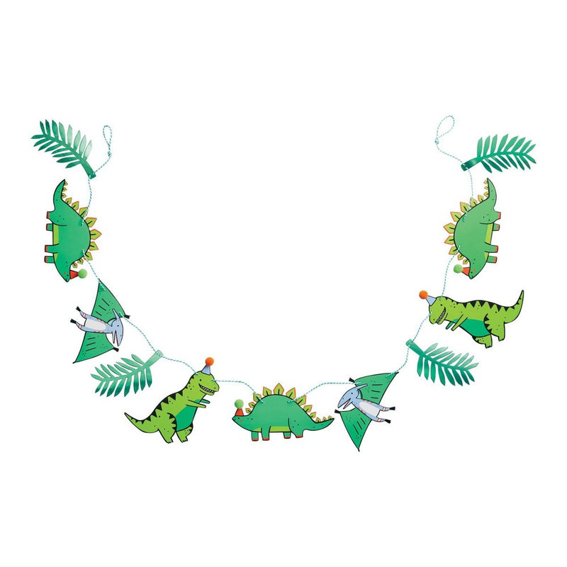 Fossil Friends Dinosaur Party Decorative Banner Green - Spritz