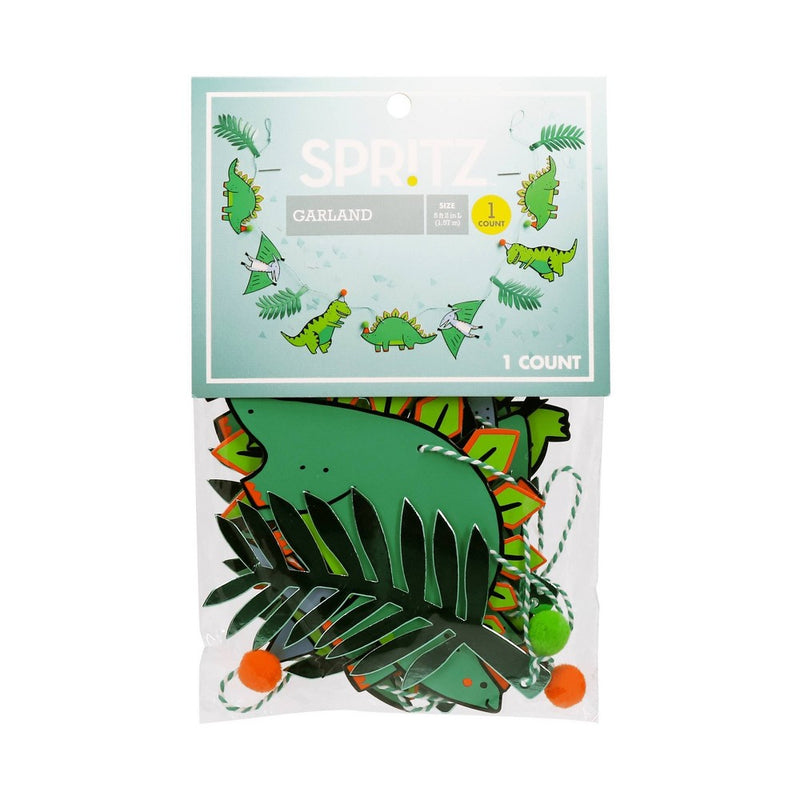Fossil Friends Dinosaur Party Decorative Banner Green - Spritz