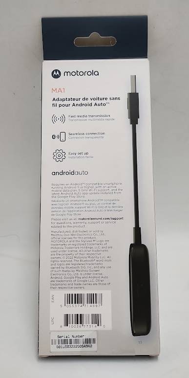 Motorola MA1 Wireless Android Auto Car Adapter