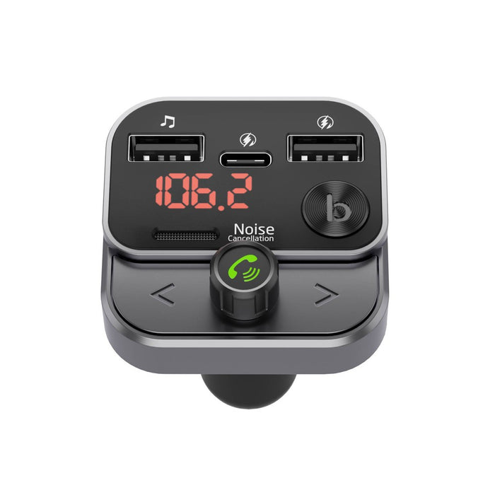 Just Wireless Bluetooth FM Transmitter with USB-C and USB-A Charging Port - Black