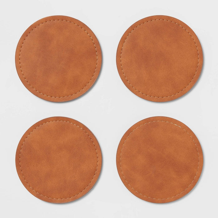 4pk Faux Leather Coasters - Threshold