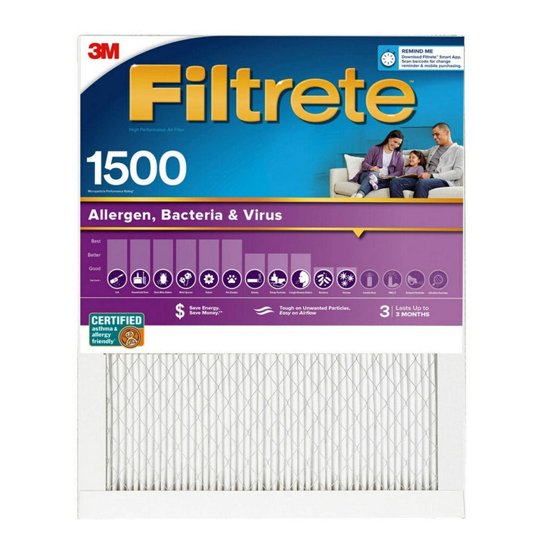 Filtrete 14x20x1 Allergen Bacteria and Virus Air Filter 1500 MPR