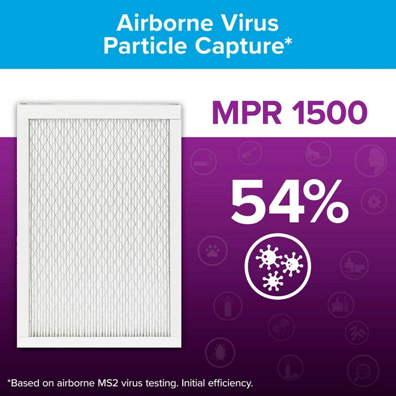 Filtrete 14x20x1 Allergen Bacteria and Virus Air Filter 1500 MPR