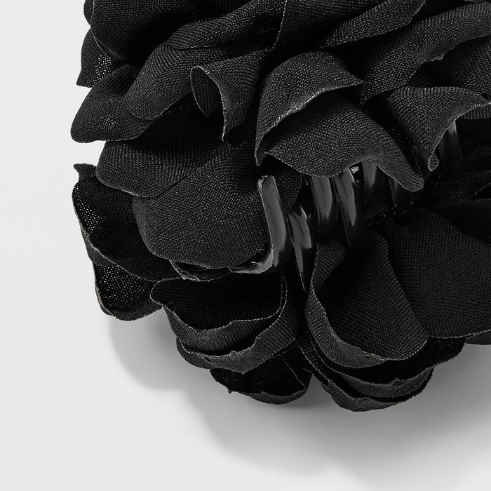 Faux Flower Claw Hair Clip - A New Day Black