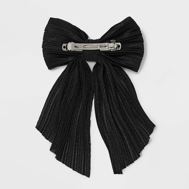 Chiffon Bow Barrette Hair Clip - A New Day Black