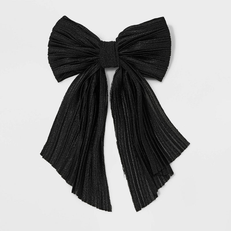 Chiffon Bow Barrette Hair Clip - A New Day Black