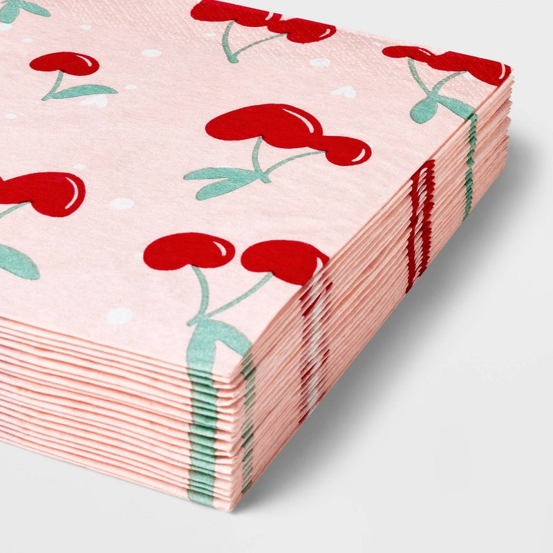 20ct Cherry Lunch Napkins - Spritz