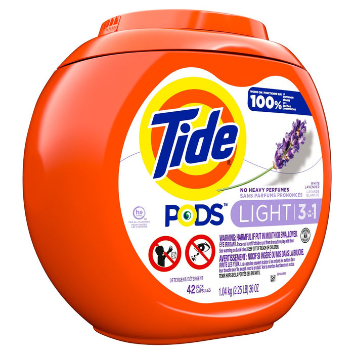 Tide Pods Light Laundry Detergent - White Lavender - 42ct