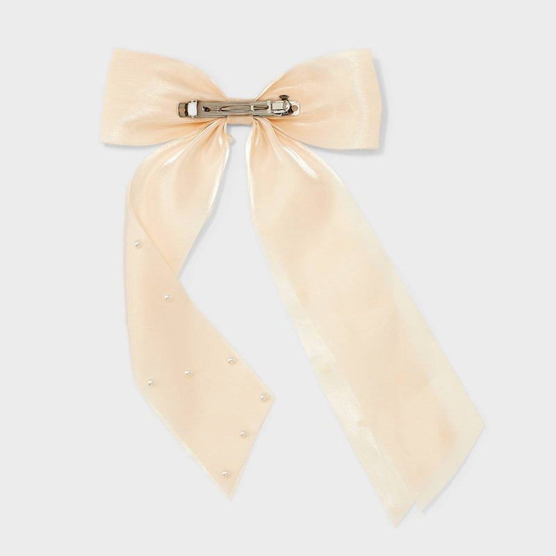 Pearl Bow Barrette Hair Clip - A New Day Cream