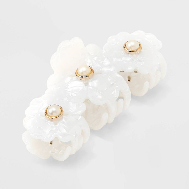 Pearl Flower Claw Hair Clip - A New Day Cream
