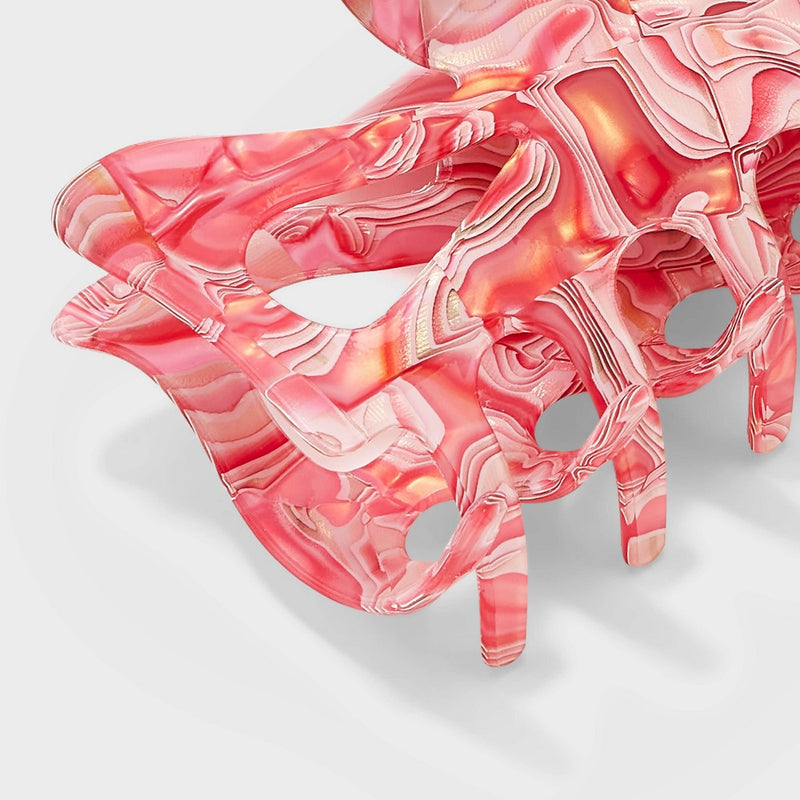 Marbled Jumbo Claw Hair Clip - A New Day Coral Pink