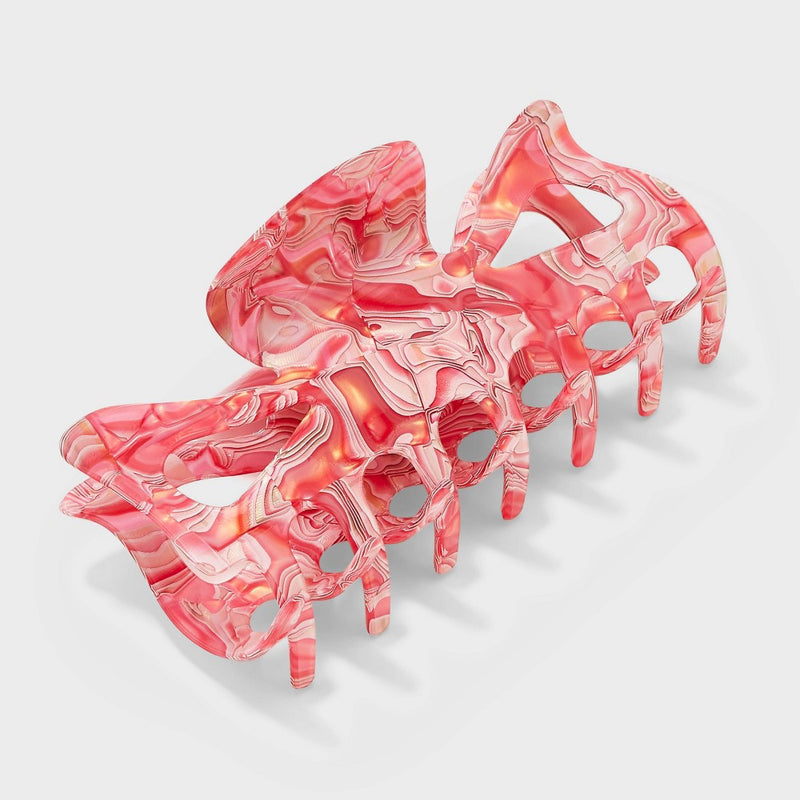 Marbled Jumbo Claw Hair Clip - A New Day Coral Pink