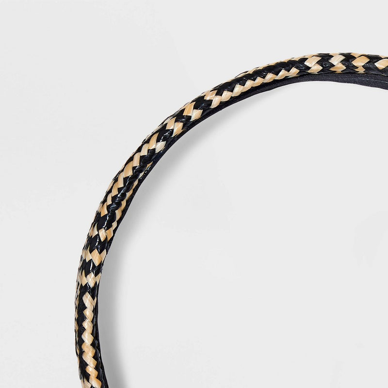 Faux Straw Headband - A New Day Black/Tan