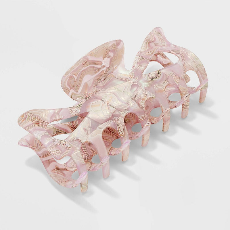Marbled Jumbo Claw Hair Clip - A New Day Pink