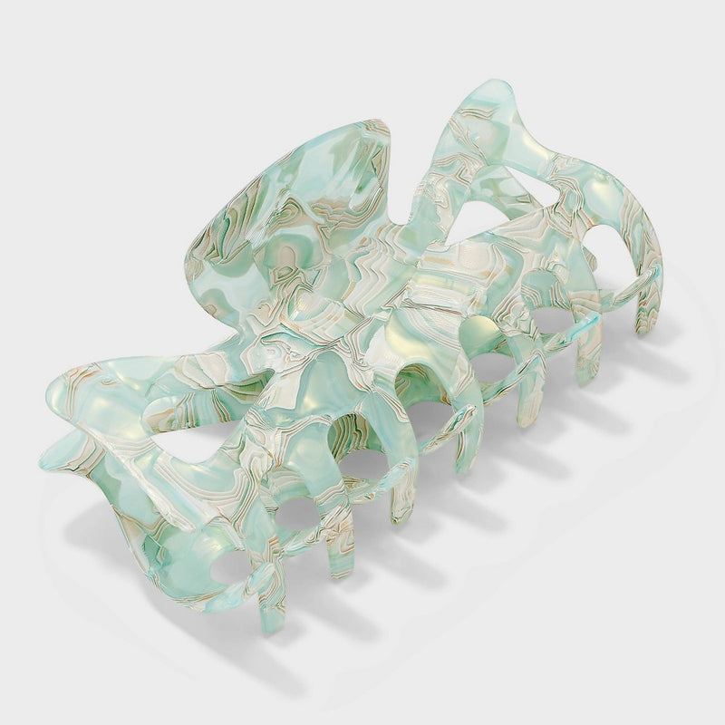 Marbled Jumbo Claw Hair Clip - A New Day Mint Green