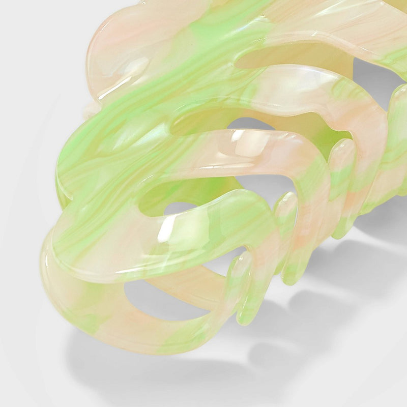 Marbled Crown Jumbo Claw Hair Clip - A New Day Lime Green