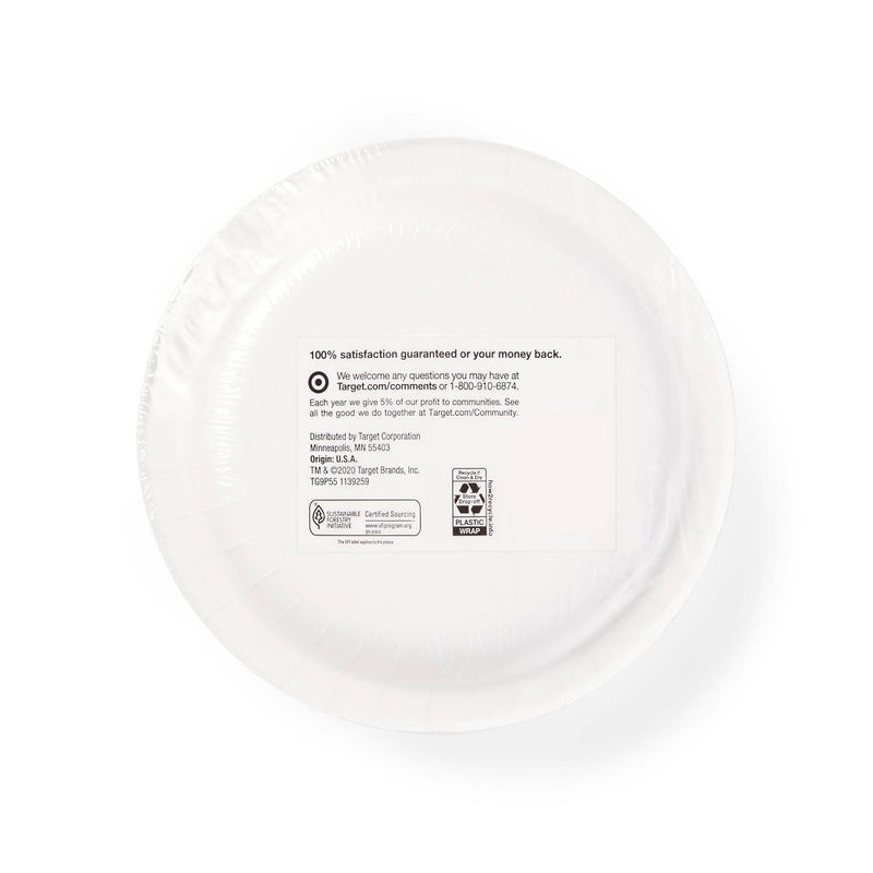 Heavy Duty White Paper Plates 8.5" - 55ct- up & up