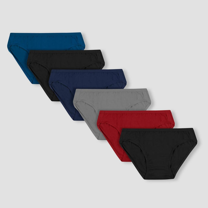 Hanes Premium Black Label Men's Bikini Underwear 6pk - Black/Blue/Red M