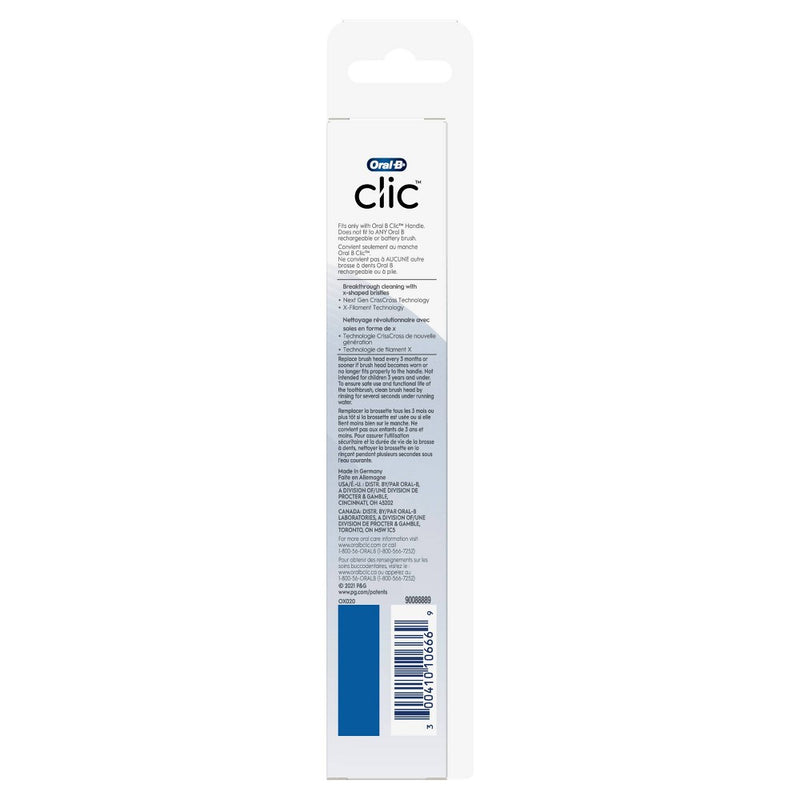 Oral-B Clic Toothbrush Ultimate Clean Replacement Brush Heads Black - 2ct - Soft
