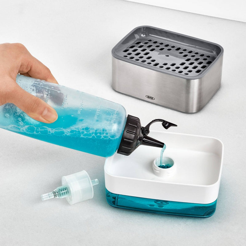 OXO Soap Dispensing Sponge Holder Black