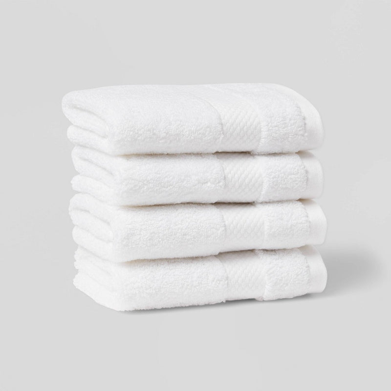 4pc Performance Plus Washcloths White - Threshold