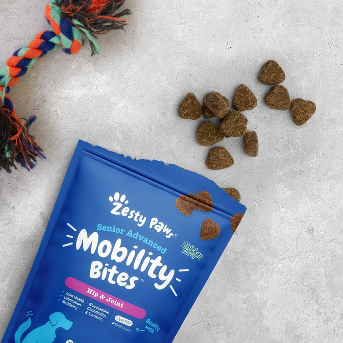 Zesty Paws Senior Advanced Mobility Dog Supplement with Chicken Flavor - 60ct
