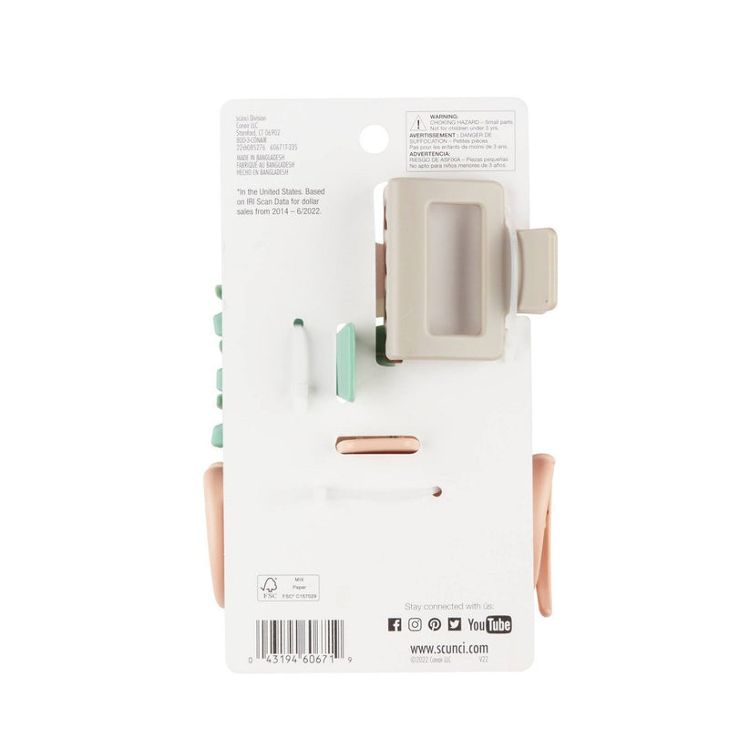scunci Jaw Hair Clips - 3ct
