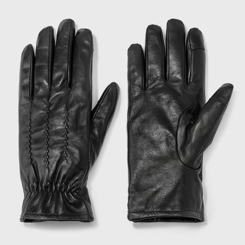 Men's Basic Triple Trim Touch Dress Gloves - Goodfellow & Co Black S/M