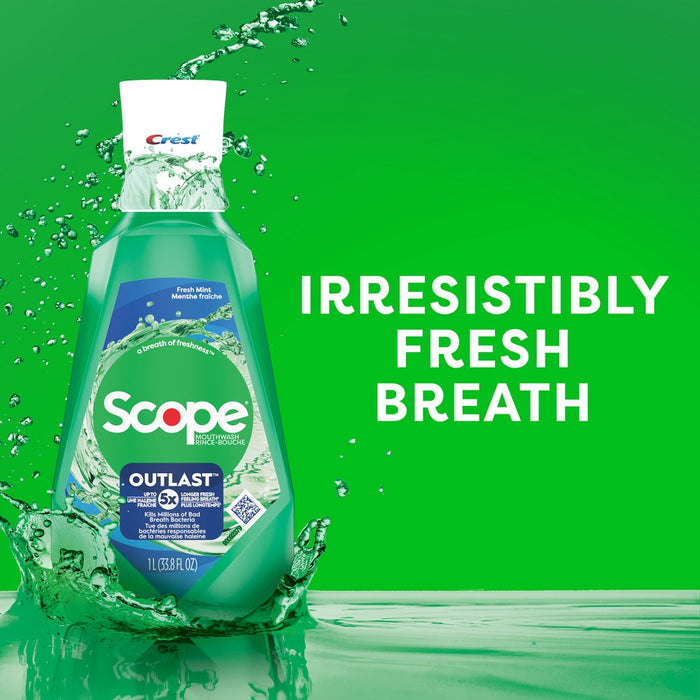 Crest Scope Outlast Mouthwash - Fresh Mint - Trial Size - 100ml