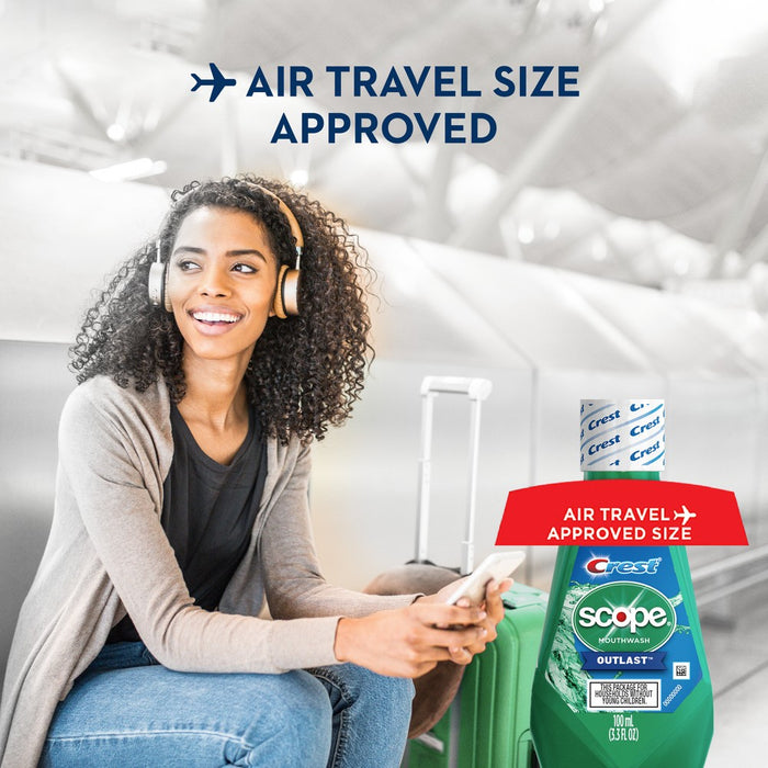 Crest Scope Outlast Mouthwash - Fresh Mint - Trial Size - 100ml